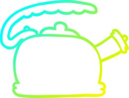 cold gradient line drawing of a cartoon whistling kettle png