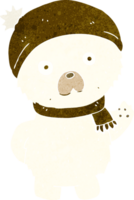 cartoon cute polar bear in winter hat and scarf png