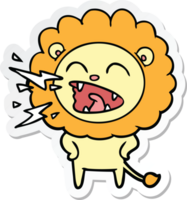 pegatina de un león rugiente de dibujos animados png