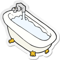 sticker of a cartoon bath full of water png