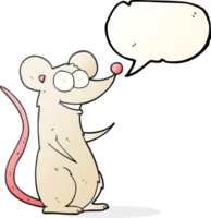 mão desenhado discurso bolha desenho animado feliz rato png