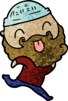 running man with beard sticking out tongue png