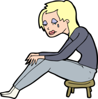 cartoon crying woman png