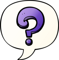cartoon question mark with speech bubble in smooth gradient style png