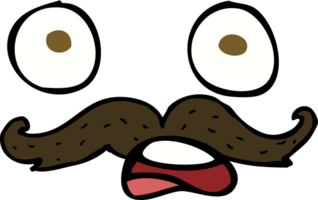 rosto de bigode de desenho animado png