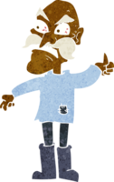 cartoon angry old man in patched clothing png