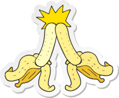 sticker of a cartoon embarrassing magic banana touch png