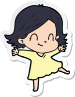 sticker of a cartoon friendly girl png