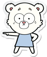 sticker of a nervous polar bear cartoon png