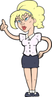 Cartoon-Frau mit Idee png