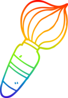 rainbow gradient line drawing of a cartoon paint brush png