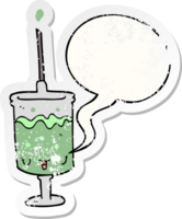 cartoon syringe with speech bubble distressed distressed old sticker png