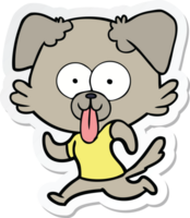 sticker of a cartoon dog with tongue sticking out png