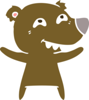 flat color style cartoon bear showing teeth png