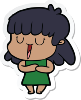 sticker of a cartoon woman laughing png