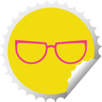 spectacles graphic   circular peeling sticker png