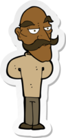 klistermärke av en tecknad gammal man med mustasch png