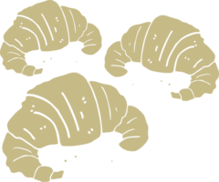 Flache Farbdarstellung von Croissants png