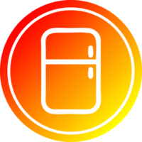 Küche Kühlschrank kreisförmig Symbol mit warm Gradient Fertig png