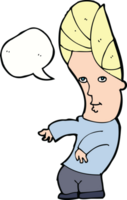 cartoon man with no worries with speech bubble png