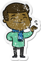 noodlijdende sticker van een happy cartoon man png