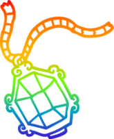 arc en ciel pente ligne dessin de une dessin animé coûteux bijoux png