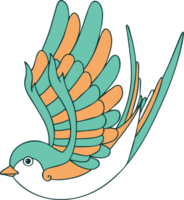 iconic tattoo style image of a swallow png