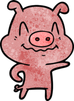 nervous cartoon pig png