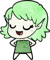 happy cartoon elf girl png
