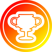 trofeo taza circular icono con calentar degradado terminar png