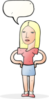 cartoon woman with hands on hips with speech bubble png