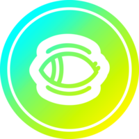 staring eye circular icon with cool gradient finish png