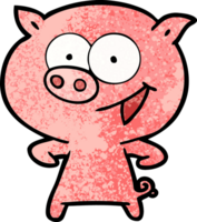 dessin animé joyeux cochon png