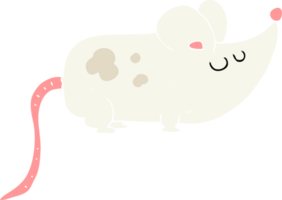 cute flat color illustration of mouse png