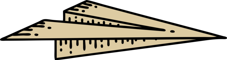 tattoo in traditional style of a paper airplane png