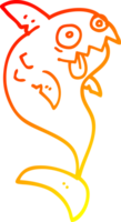 warm gradient line drawing of a cartoon deadly shark png