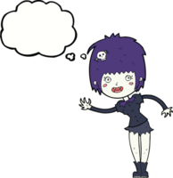 cartoon vampire girl with thought bubble png