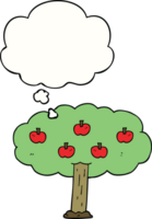 dessin animé Pomme arbre avec pensée bulle png