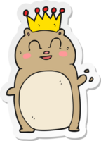 sticker of a cartoon waving hamster png