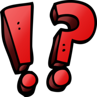 cartoon doodle question mark and exclamation mark png