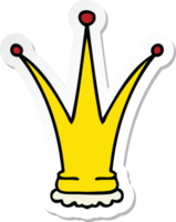 sticker of a quirky hand drawn cartoon gold crown png