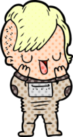 cute cartoon girl with hipster haircut png