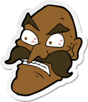 sticker van een cartoon boze oude man png