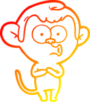calentar degradado línea dibujo de un dibujos animados ululando mono png