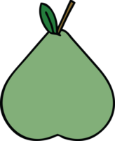 mignonne dessin animé de une vert poire png