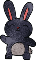 dessin animé doodle lapin heureux png