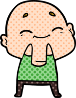 cartoon happy bald man png