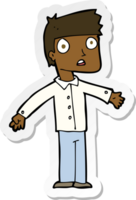 sticker van een cartoon geschokte man png