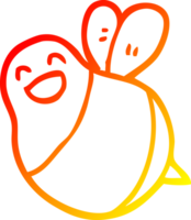 warm gradient line drawing of a cartoon bee png