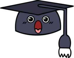 linda dibujos animados de un graduación sombrero png